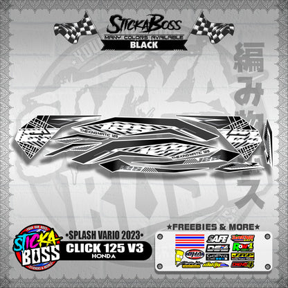 CLICK 125 V3 STOCK DECALS ( SPLASH VARIO 2023 )【WITH FREEBIES】