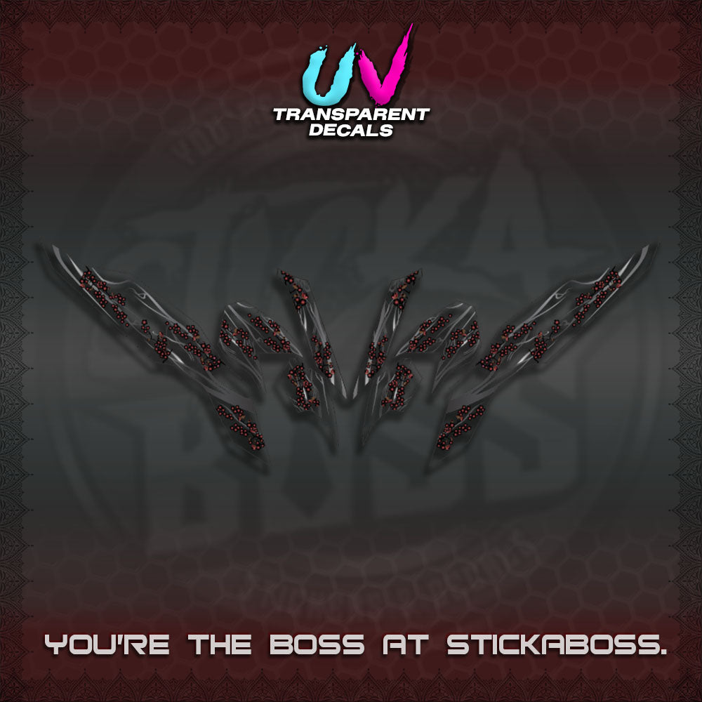 CLICK 125 V3 UV TRANSAPARENT DECALS (2026 SAKURA WIND DESIGN)STICKER DECALS By STICKABOSS