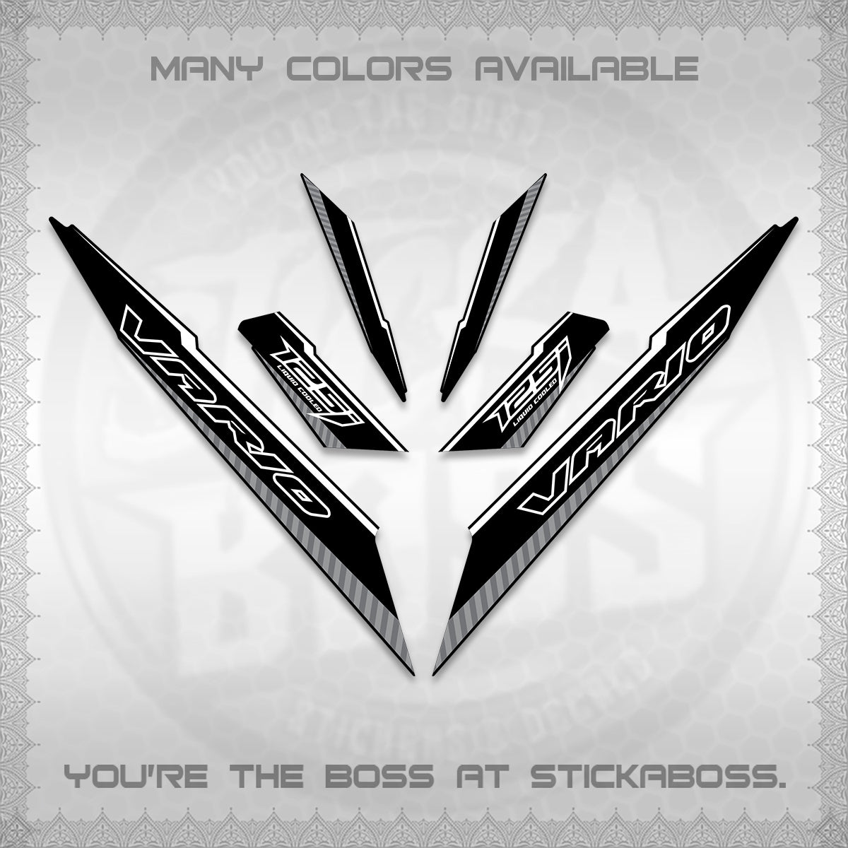 CLICK 125 V3 VARIO DECALS (2024 SV 12-A1 STYLE) STICKER DECALS By STICKABOSS