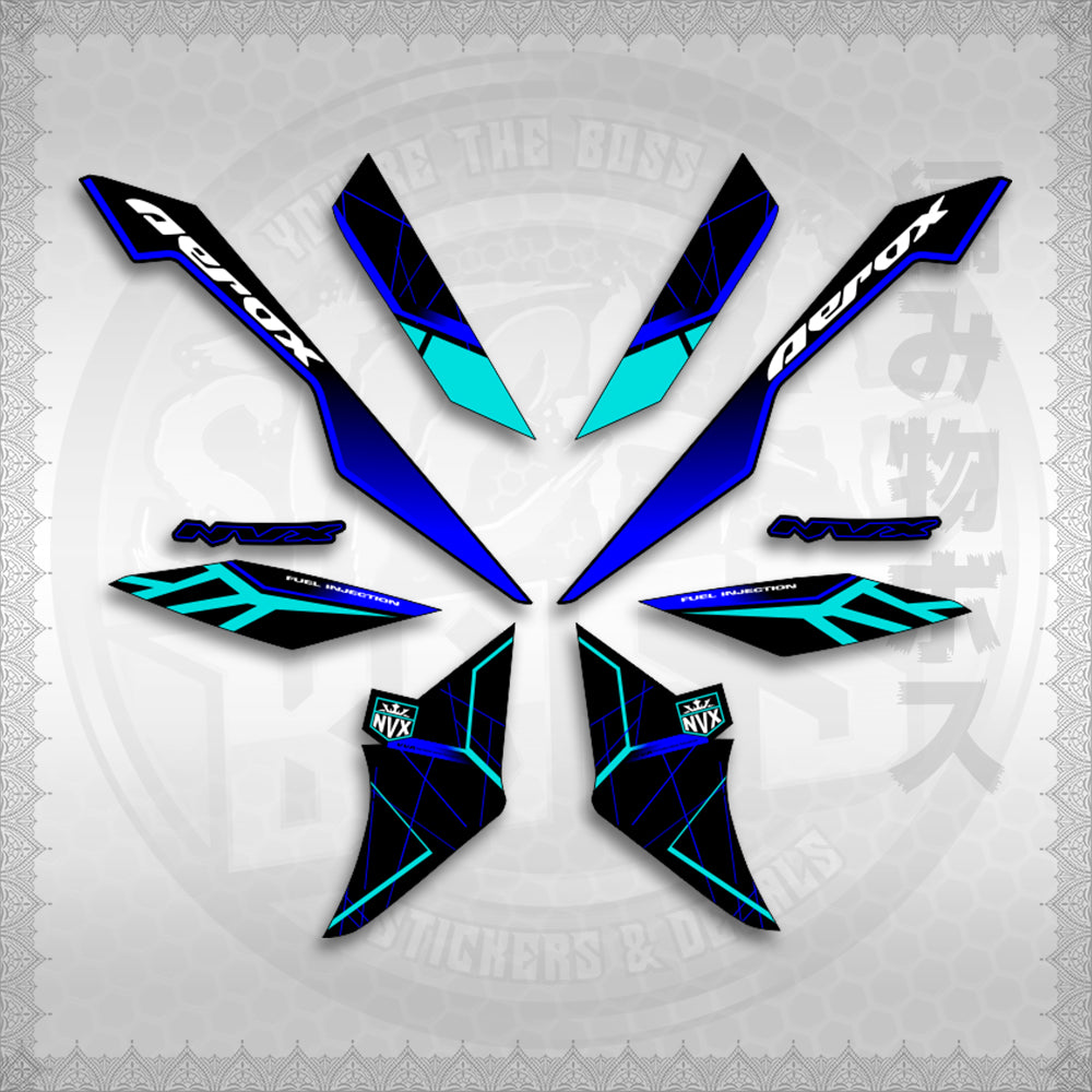 STICKER DECALS for AEROX V3 ALPHA TURBO INDO-MALAYSIAN (AV3MAMABO) By STICKABOSS (SOFIE LAMINATED WATERPROOF)