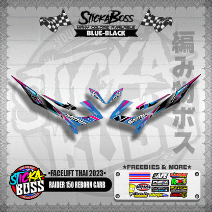 RAIDER 150 REBORN CARB DECALS ( FACELIFT THAI 2023 )【WITH FREEBIES】
