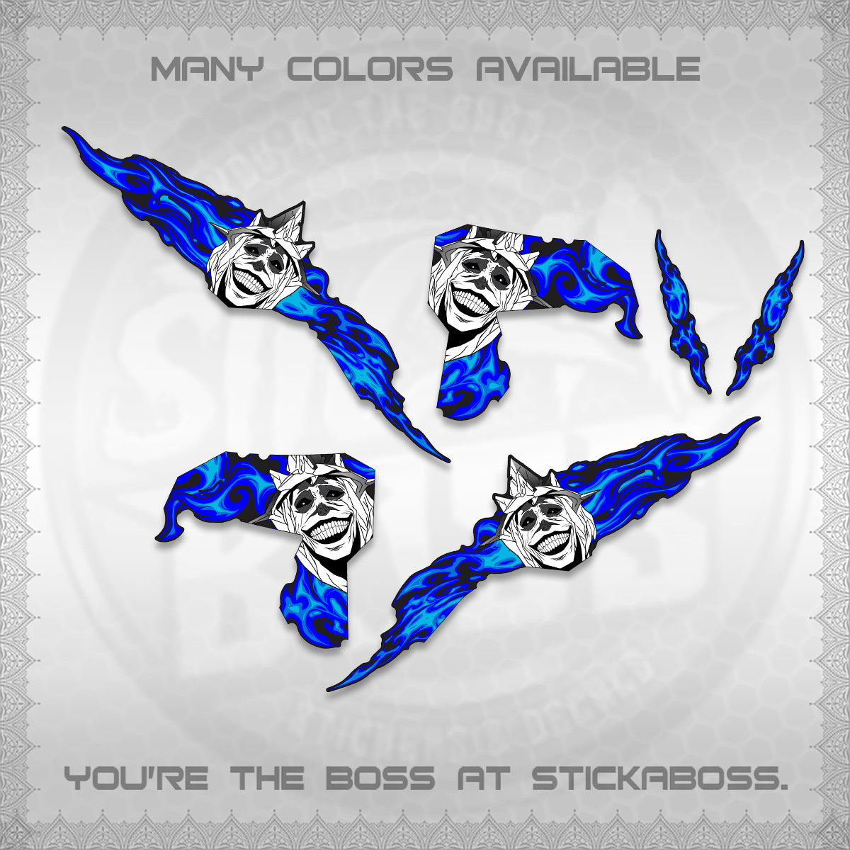 CLICK V3 DECALS (SOLO STATUE OF GOD DESIGN)STICKER DECALS By STICKABOSS