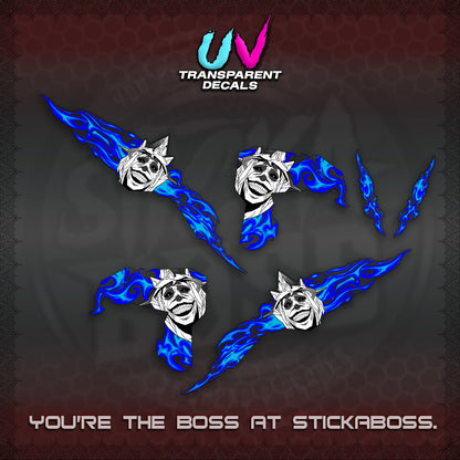 CLICK V3 UV TRANSPARENT DECALS (SOLO STATUE OF GOD DESIGN)STICKER DECALS By STICKABOSS