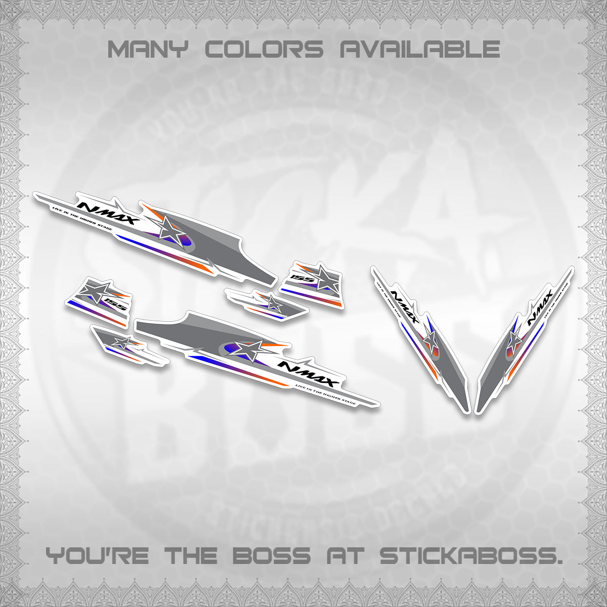 NMAX V1 FOR WHITE THAI-INDO DECALS (THMI 02 DESIGN)STICKER DECALS By STICKABOSS
