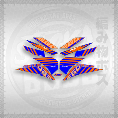 STICKER DECALS for MIO SOUL 115 CARB (MSICEGSBA) By STICKABOSS (SOFIE LAMINATED WATERPROOF)