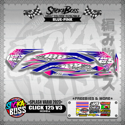 CLICK 125 V3 STOCK DECALS ( SPLASH VARIO 2023 )【WITH FREEBIES】