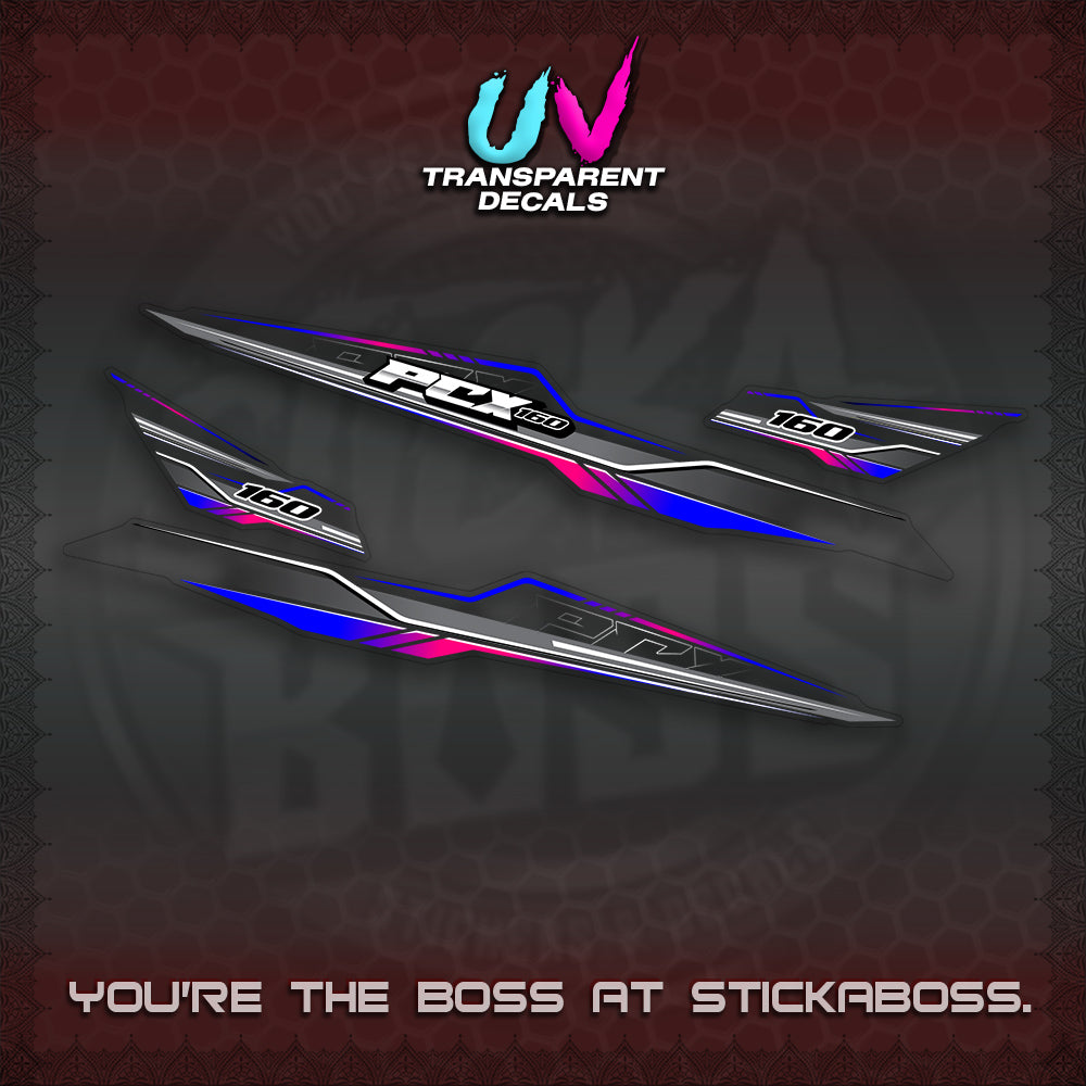 PCX 155 160 UV TRANSPARENT INDO DECALS (P007 NEW DESIGN)STICKER DECALS By STICKABOSS