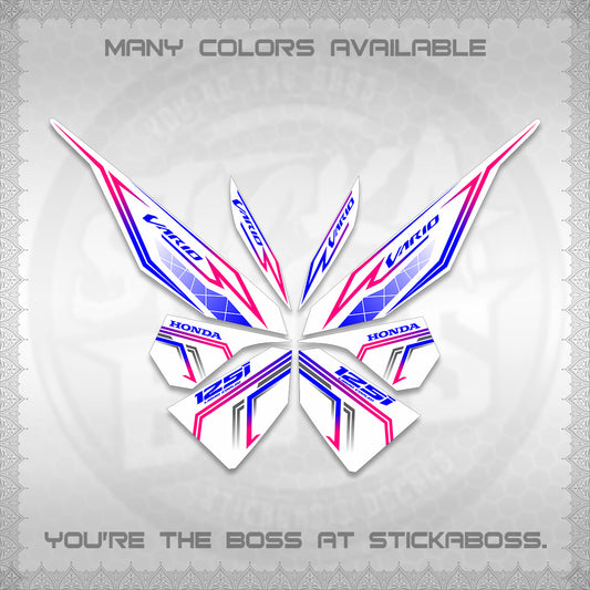 CLICK V1 VARIO DECALS FOR WHITE (2 TONE STRIPES 2026) STICKER DECALS By STICKABOSS