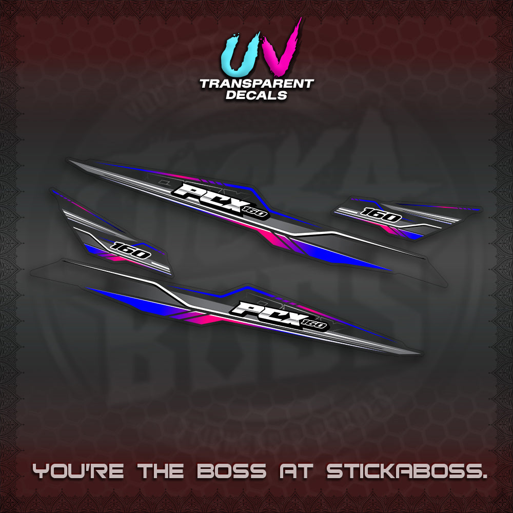 PCX 155 160 UV TRANSPARENT INDO DECALS (P007 NEW DESIGN)STICKER DECALS By STICKABOSS