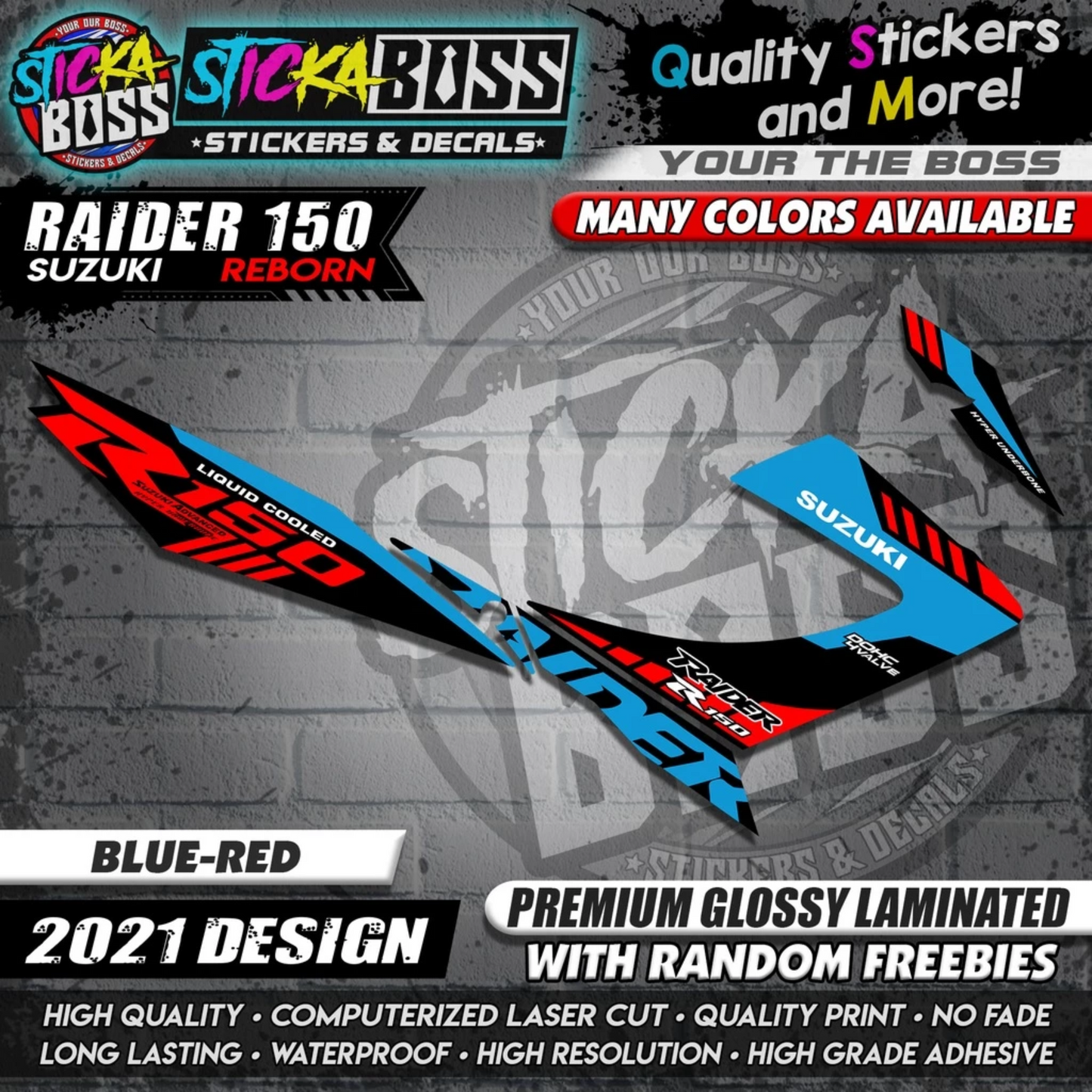 Suzuki Raider 150 Reborn Stock Decals ( 2021 Design )【WITH FREEBIES】