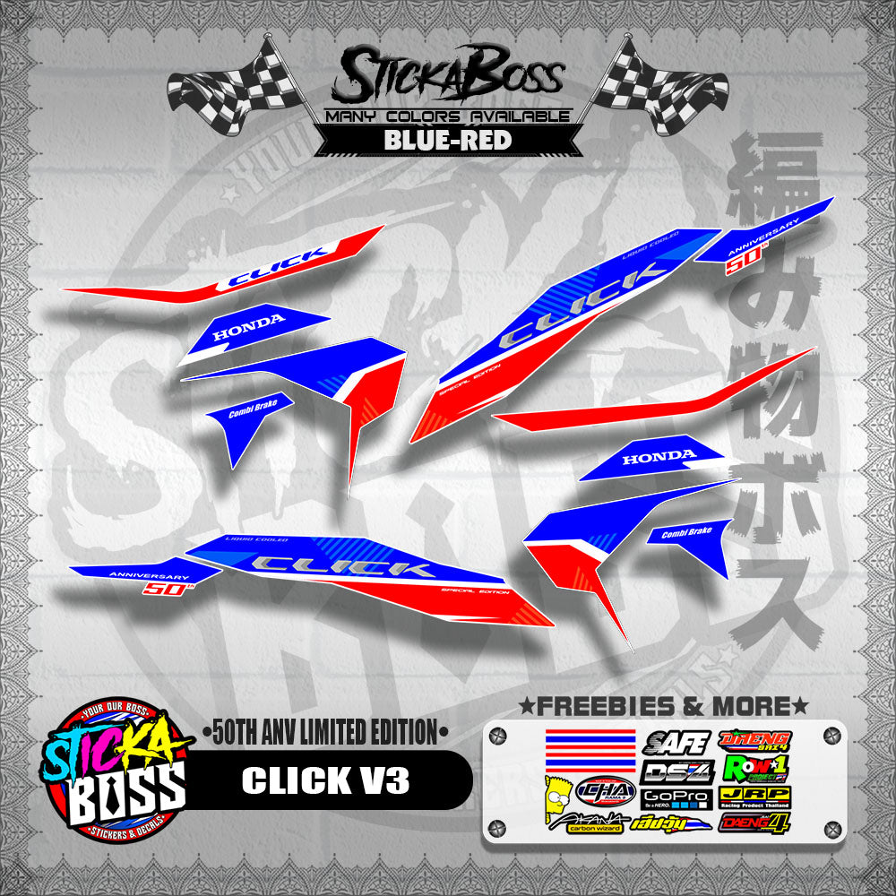 CLICK V3 DECALS ( 50TH ANV LIMITED EDITION )【WITH FREEBIES】