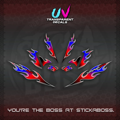 CLICK 125 V4 UV TRANSPARENT VARIO DECALS (MOTIF FLAME 2)STICKER DECALS By STICKABOSS