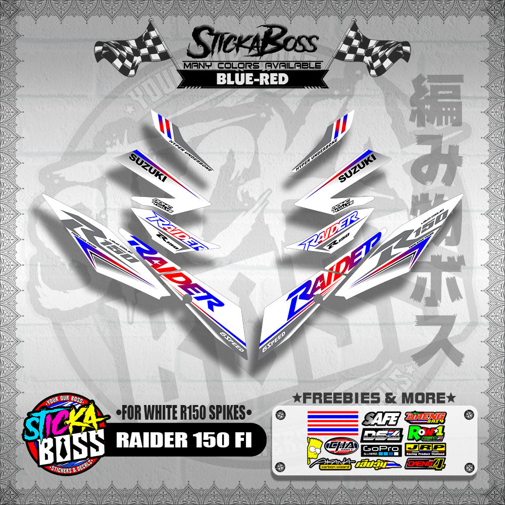 RAIDER 150 FI DECALS ( FOR WHITE R150 SPIKES )【WITH FREEBIES】