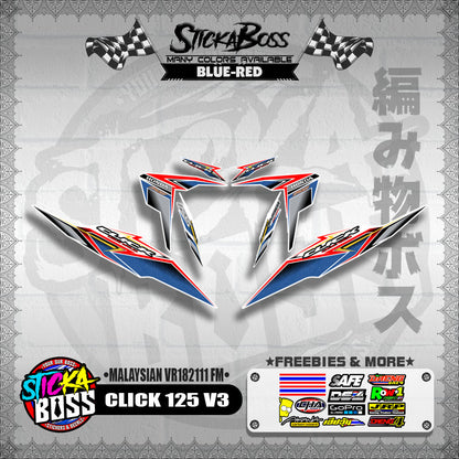 CLICK 125 V3 DECALS ( MALAYSIAN VR182111 FM )【WITH FREEBIES】