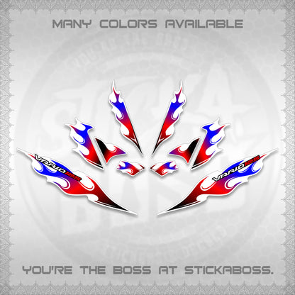 CLICK 125 V4 FOR WHITE VARIO DECALS (2026 MOTIF FLAME 2 TONE)STICKER DECALS By STICKABOSS