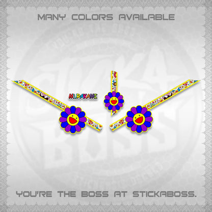 GIORNO 125 DECALS (MURAKAMI FLOWER DESIGN) STICKER DECALS BY STICKABOSS