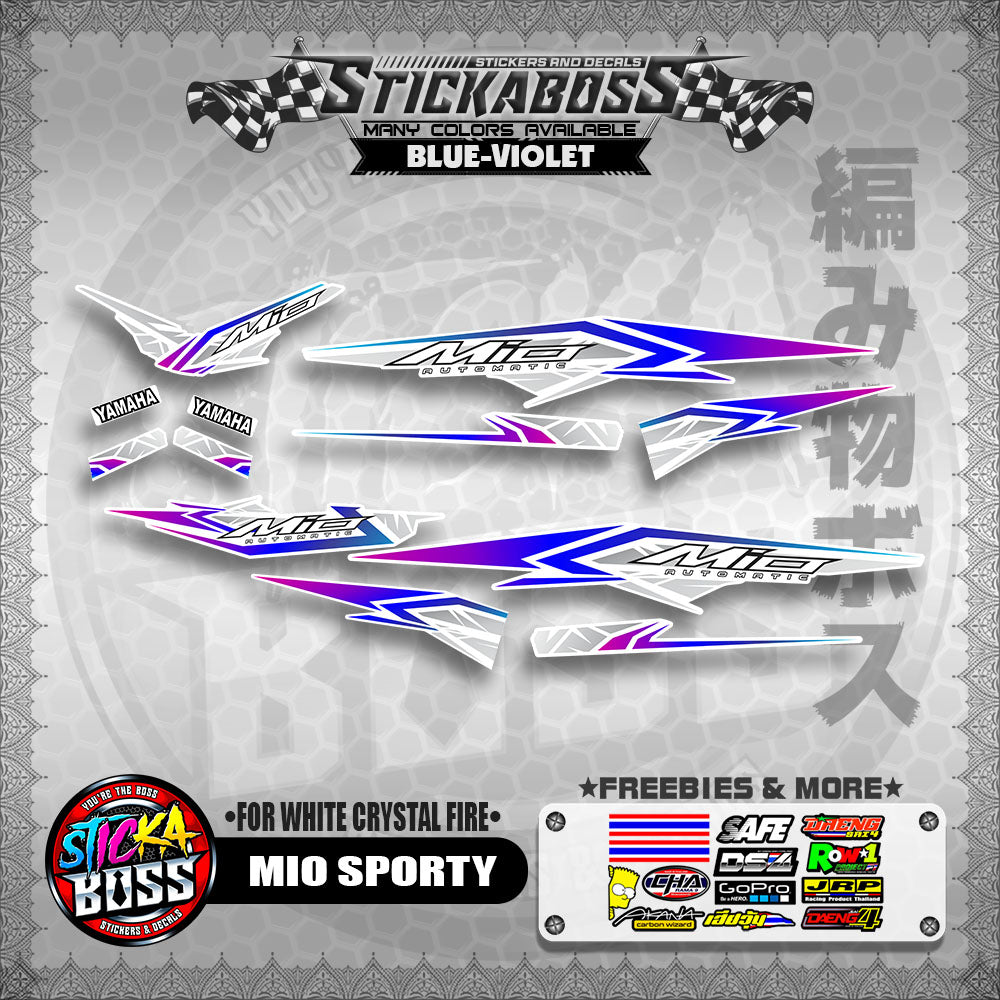 MIO SPORTY THAI-MALAYSIAN STICKER DECALS ( FOR WHITE CRYSTAL FIRE )【WITH FREEBIES】
