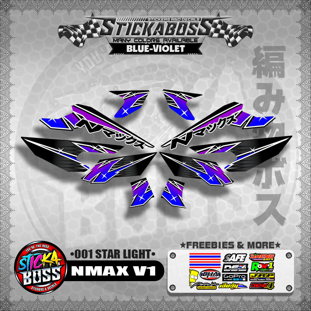 NMAX V1 STICKER DECALS ( 001 STAR LIGHT )【WITH FREEBIES】