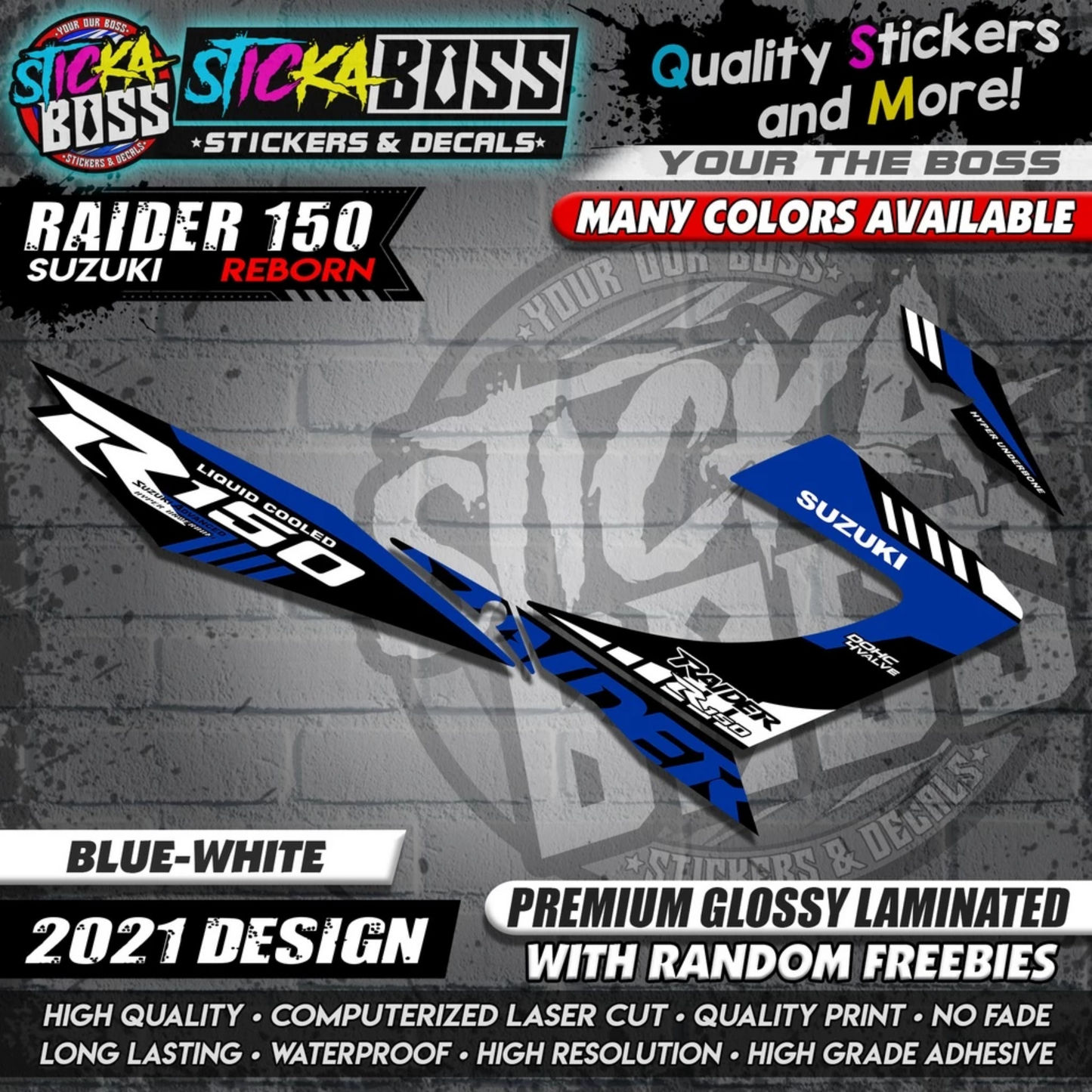 Suzuki Raider 150 Reborn Stock Decals ( 2021 Design )【WITH FREEBIES】