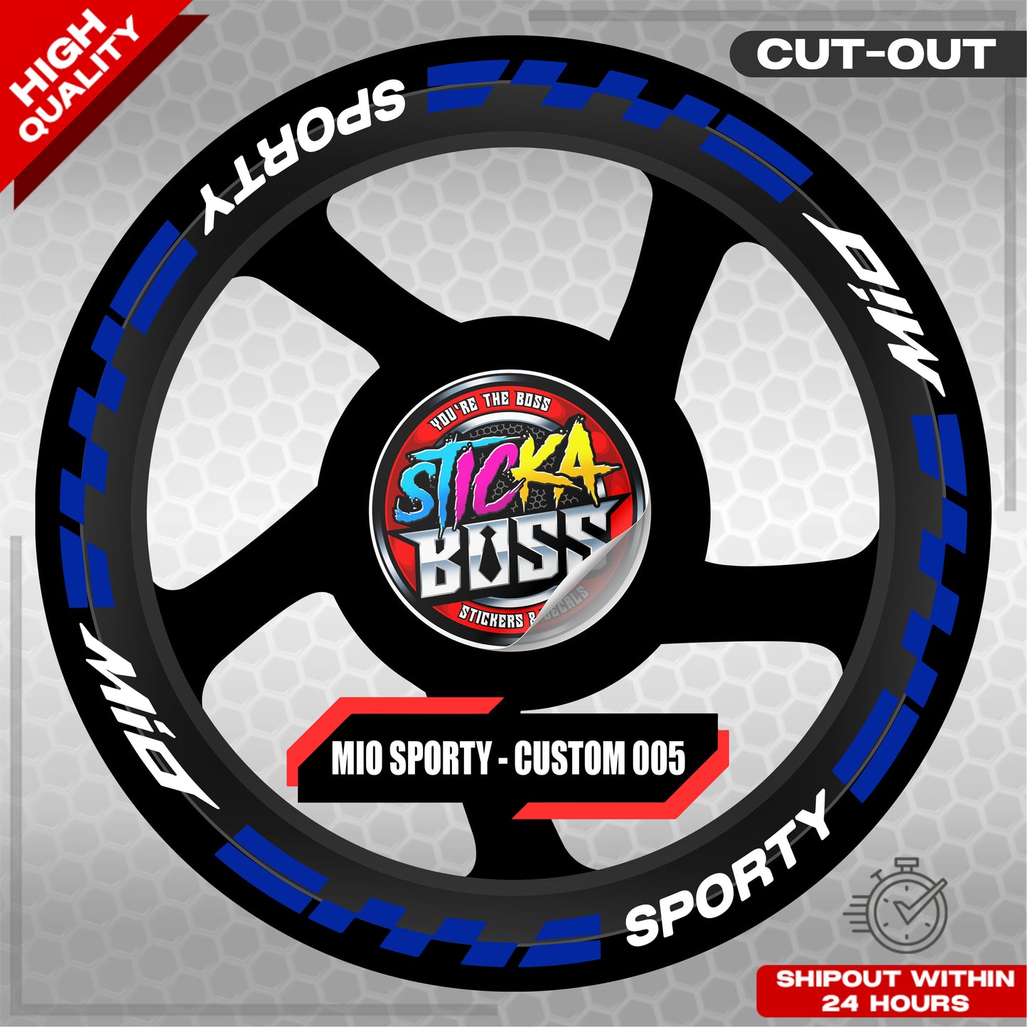 MIO SPORTY MAG STICKER SET ( 2 MAGS ) - CUSTOM 005 | VINYL WATERPROOF CUT-OUT DECALS