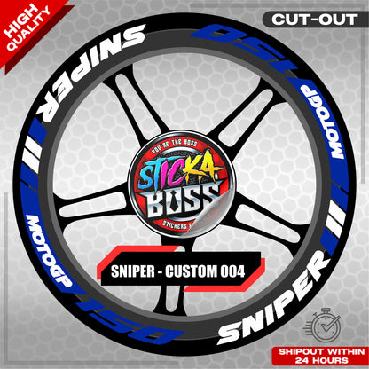 SNIPER 150 / 155 MAGS STICKER SET  ( 2 MAGS ) - CUSTOM 004 | VINYL WATERPROOF CUT-OUT DECALS