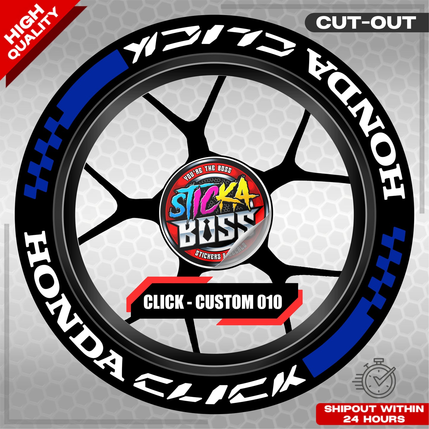 CLICK 125 / 150 / 160 MAG STICKER SET  ( 2 MAGS ) - CUSTOM 010 | VINYL WATERPROOF CUT-OUT DECALS