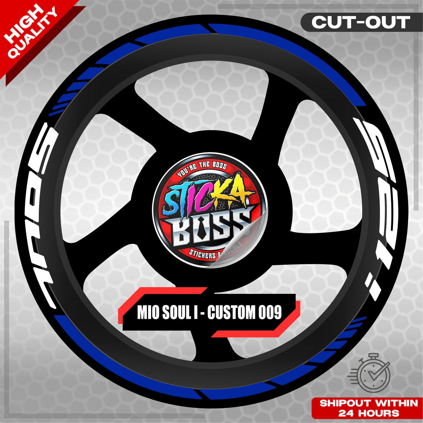 MIO SOUL I 125 MAG STICKER SET ( 2 MAGS ) - CUSTOM 009 | VINYL WATERPROOF CUT-OUT DECALS