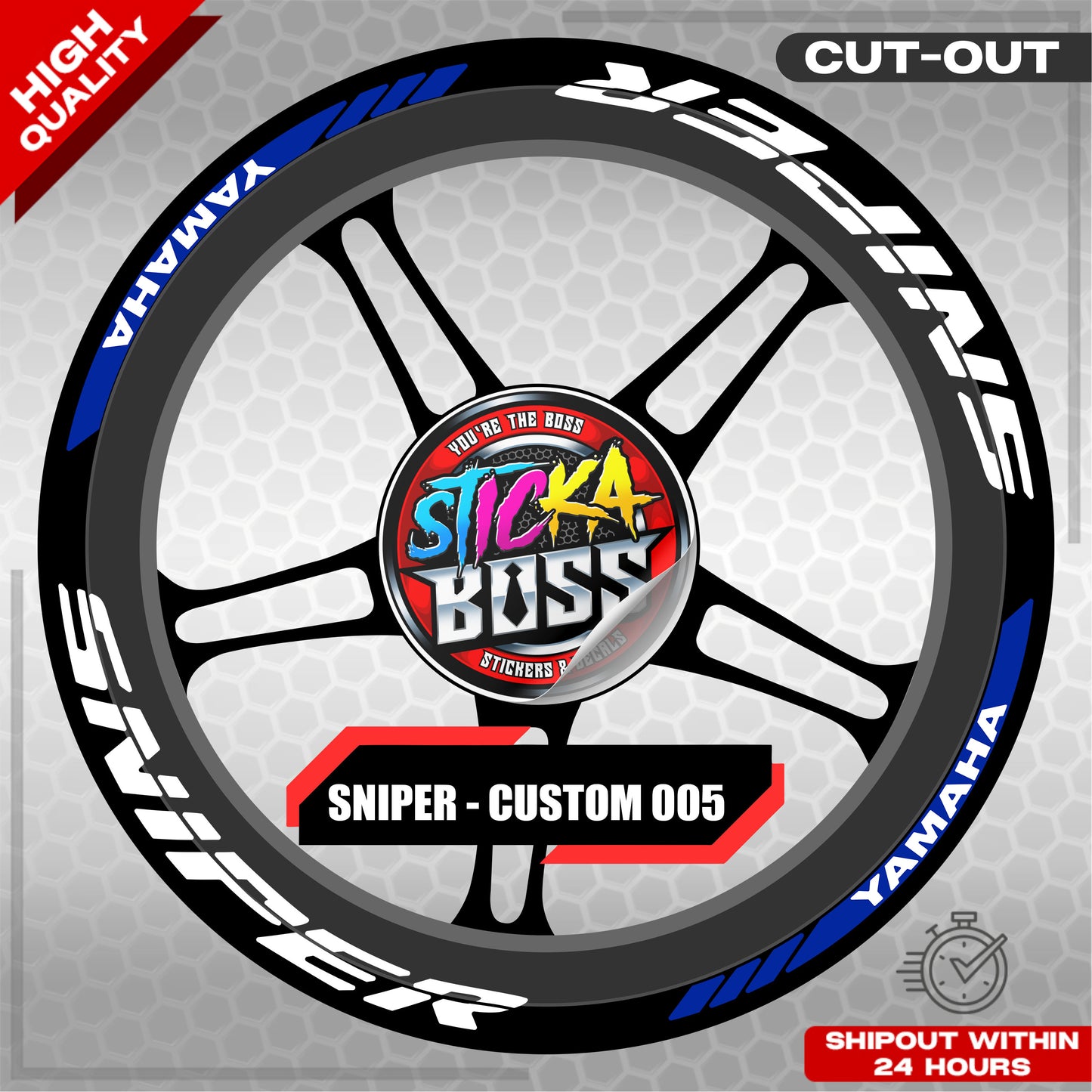 SNIPER 150 / 155 MAGS STICKER SET  ( 2 MAGS ) - CUSTOM 005 | VINYL WATERPROOF CUT-OUT DECALS