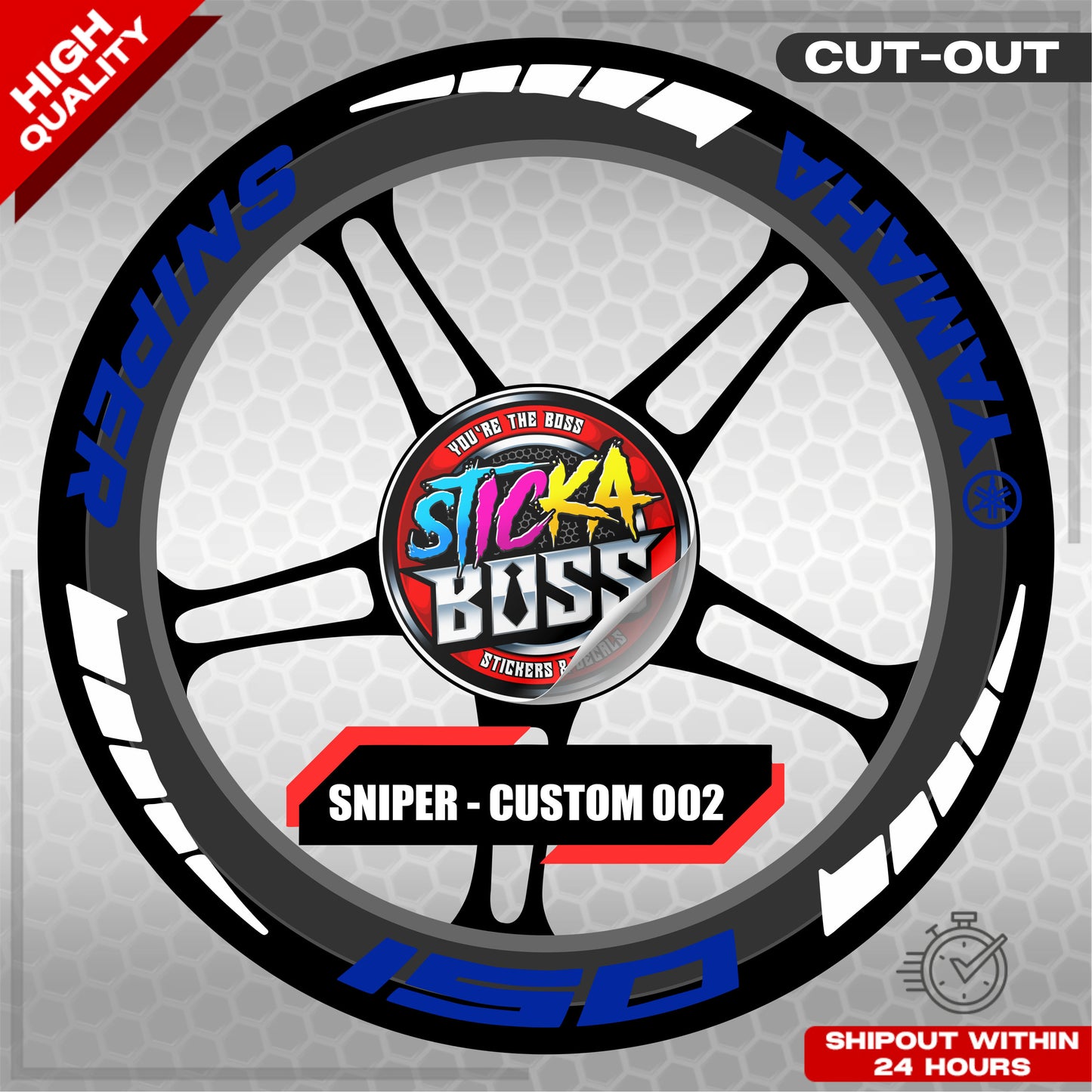 SNIPER 150 / 155 MAGS STICKER SET  ( 2 MAGS ) -  CUSTOM 002 | VINYL WATERPROOF CUT-OUT DECALS