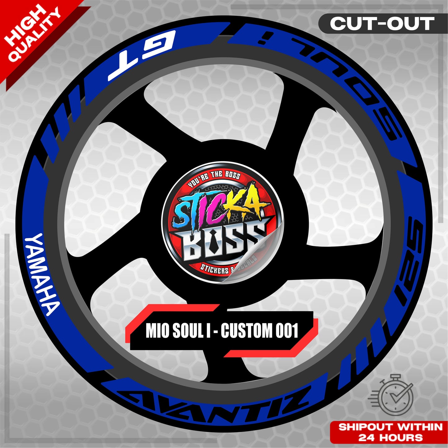 MIO SOUL I 125 MAGS STICKER SET  ( 2 MAGS ) - CUSTOM 001 | VINYL WATERPROOF CUT-OUT DECALS