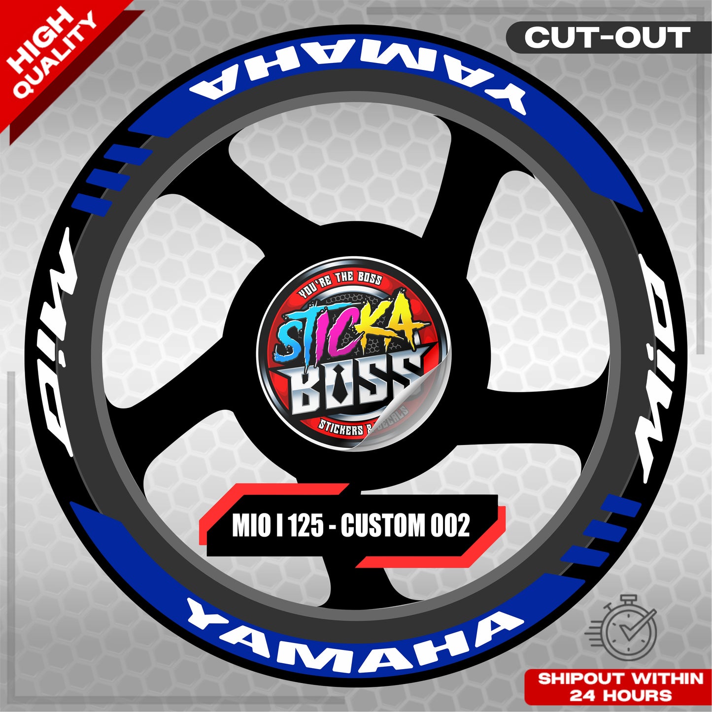 MIO I 125 MAG STICKER SET  ( 2 MAGS ) - CUSTOM 002 | VINYL WATERPROOF CUT-OUT DECALS