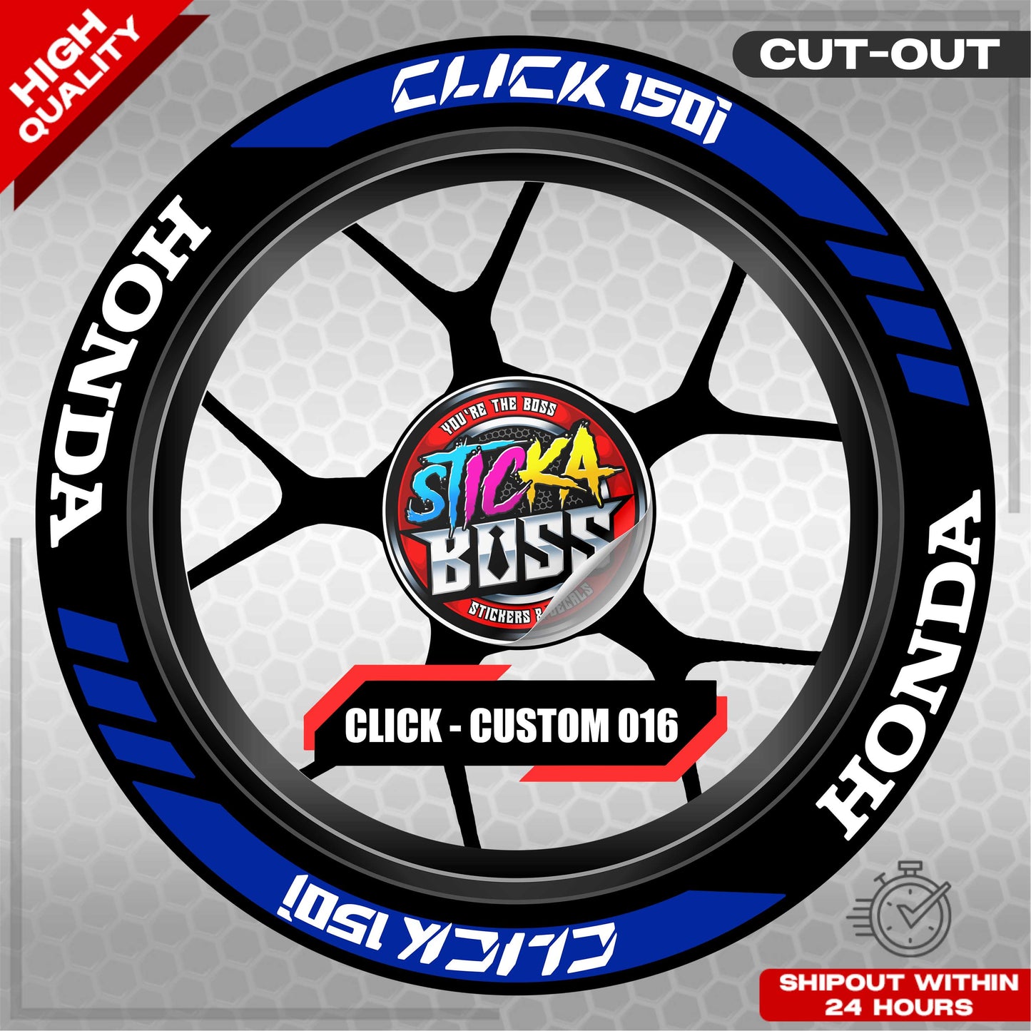 CLICK 150 MAG STICKER SET ( 2 MAGS ) - CUSTOM 016 | VINYL WATERPROOF CUT-OUT DECALS