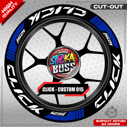 CLICK 125 MAG STICKER SET ( 2 MAGS ) - CUSTOM 015 | VINYL WATERPROOF CUT-OUT DECALS