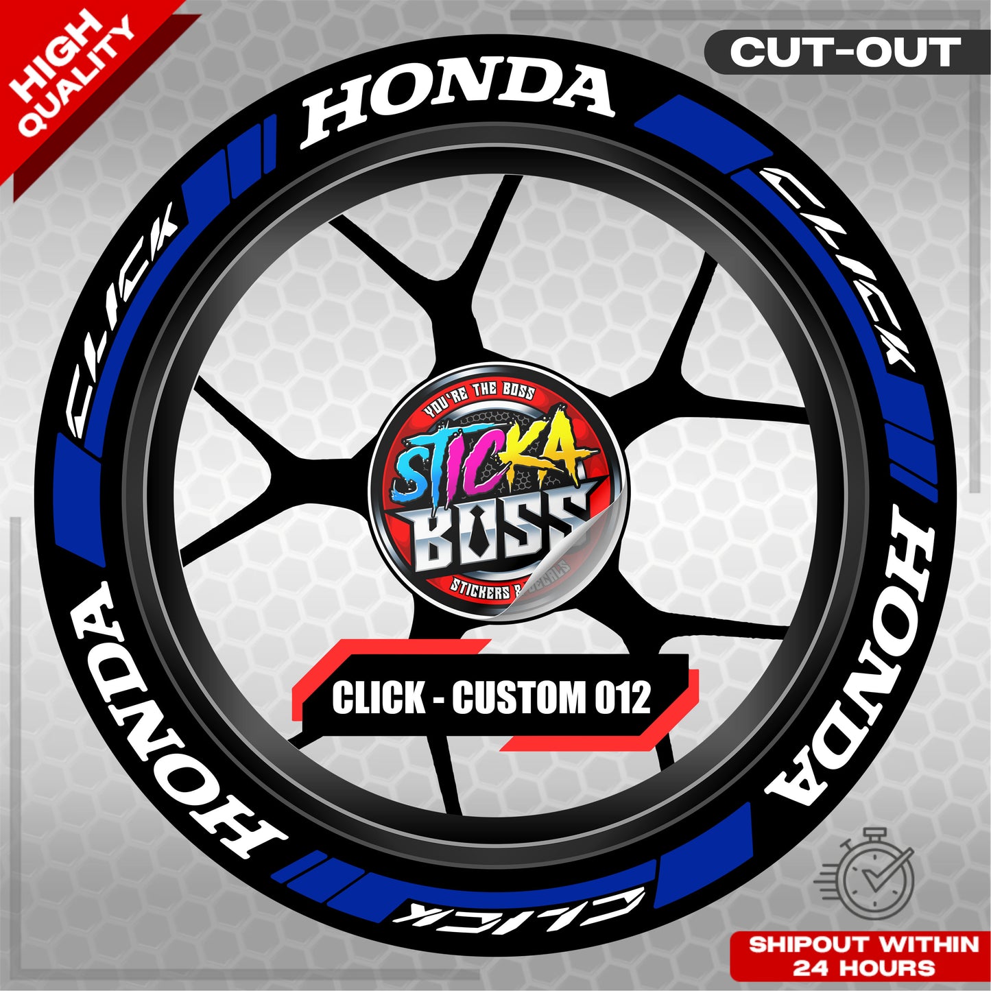 CLICK 125 / 150 / 160 MAG STICKER SET  ( 2 MAGS ) - CUSTOM 012 | VINYL WATERPROOF CUT-OUT DECALS