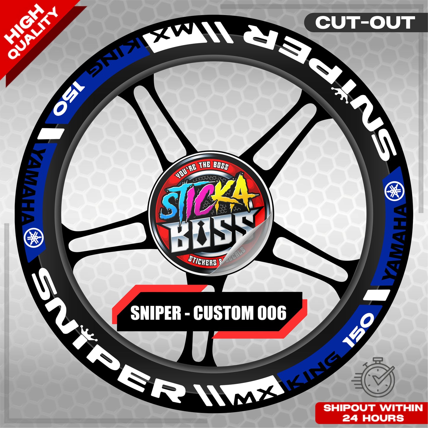 SNIPER 150 / 155 MAGS STICKER SET  ( 2 MAGS ) - CUSTOM 006 | VINYL WATERPROOF CUT-OUT DECALS