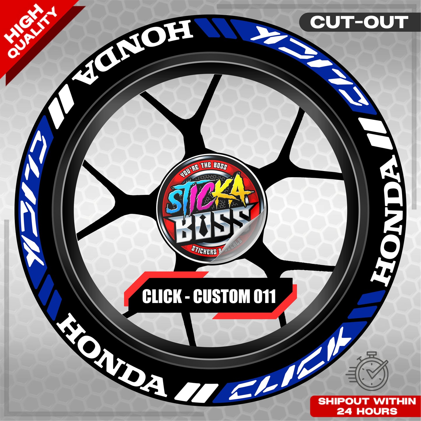 CLICK 125 / 150 / 160 MAG STICKER SET  ( 2 MAGS ) - CUSTOM 011 | VINYL WATERPROOF CUT-OUT DECALS