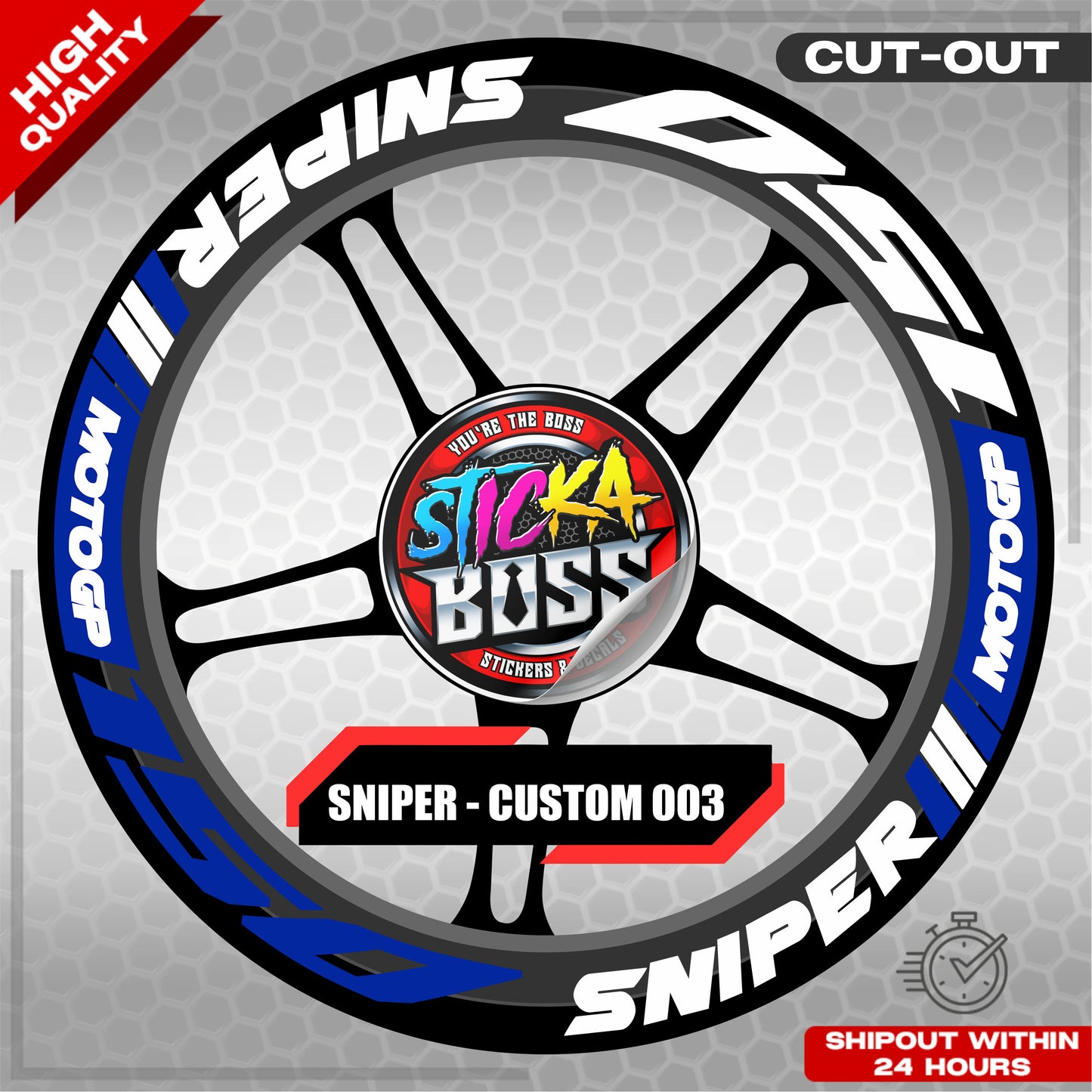 SNIPER 150 / 155 MAGS STICKER SET  ( 2 MAGS ) - CUSTOM 003 | VINYL WATERPROOF CUT-OUT DECALS