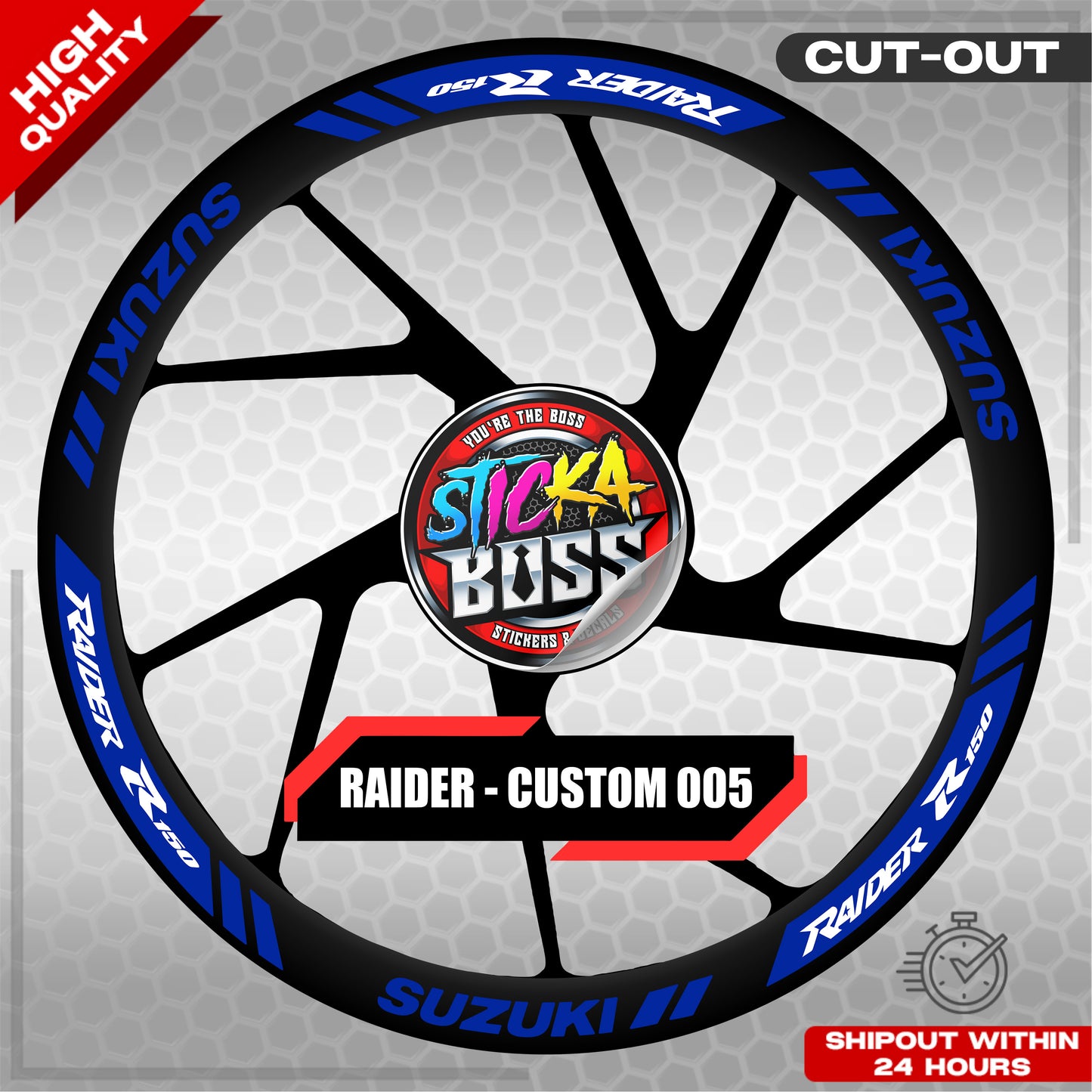 RAIDER R150 MAGS STICKER SET ( 2 MAGS ) - CUSTOM 005 | VINYL WATERPROOF CUT-OUT DECALS