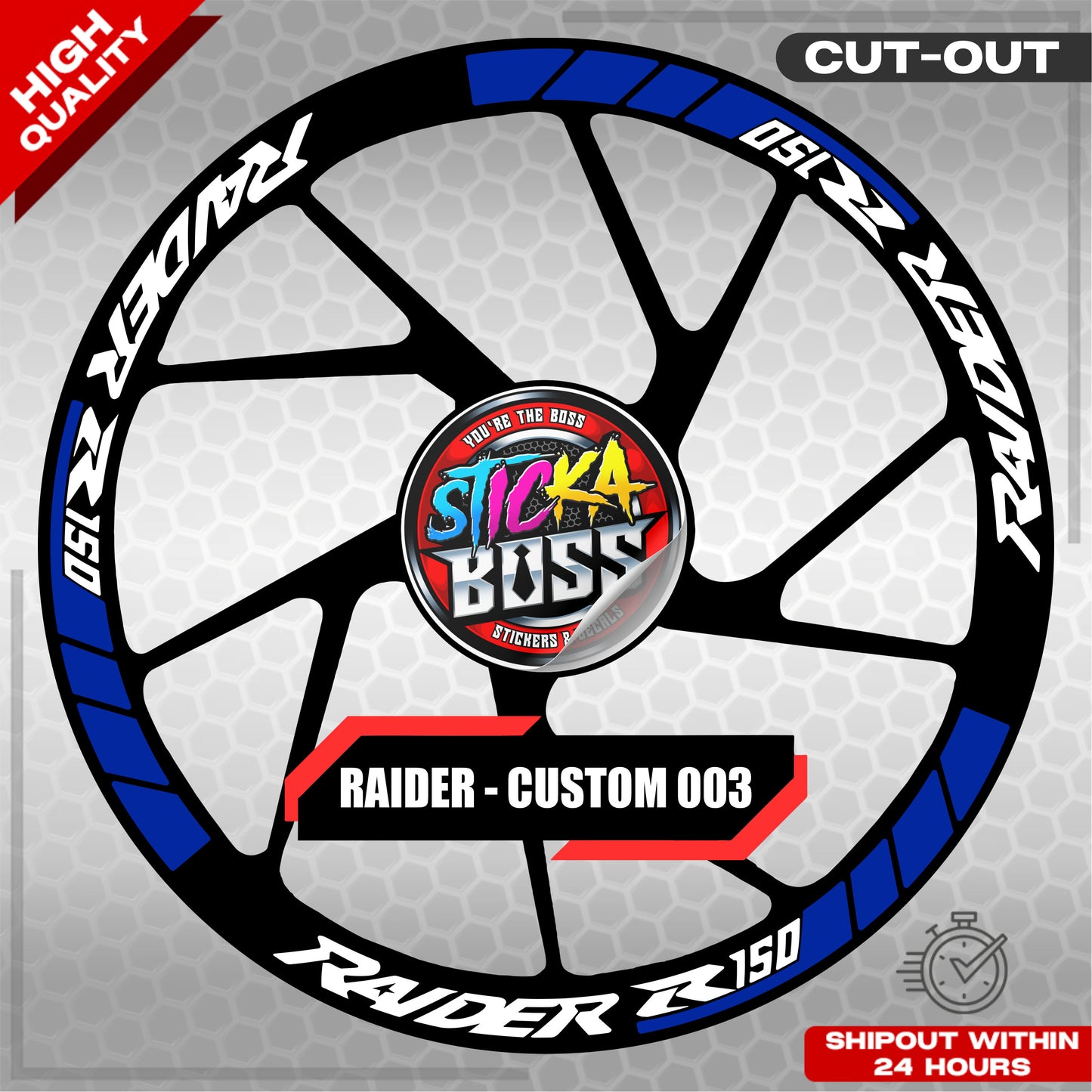 RAIDER R150 MAG STICKER SET ( 2 MAGS ) - CUSTOM 003 | VINYL WATERPROOF CUT-OUT DECALS