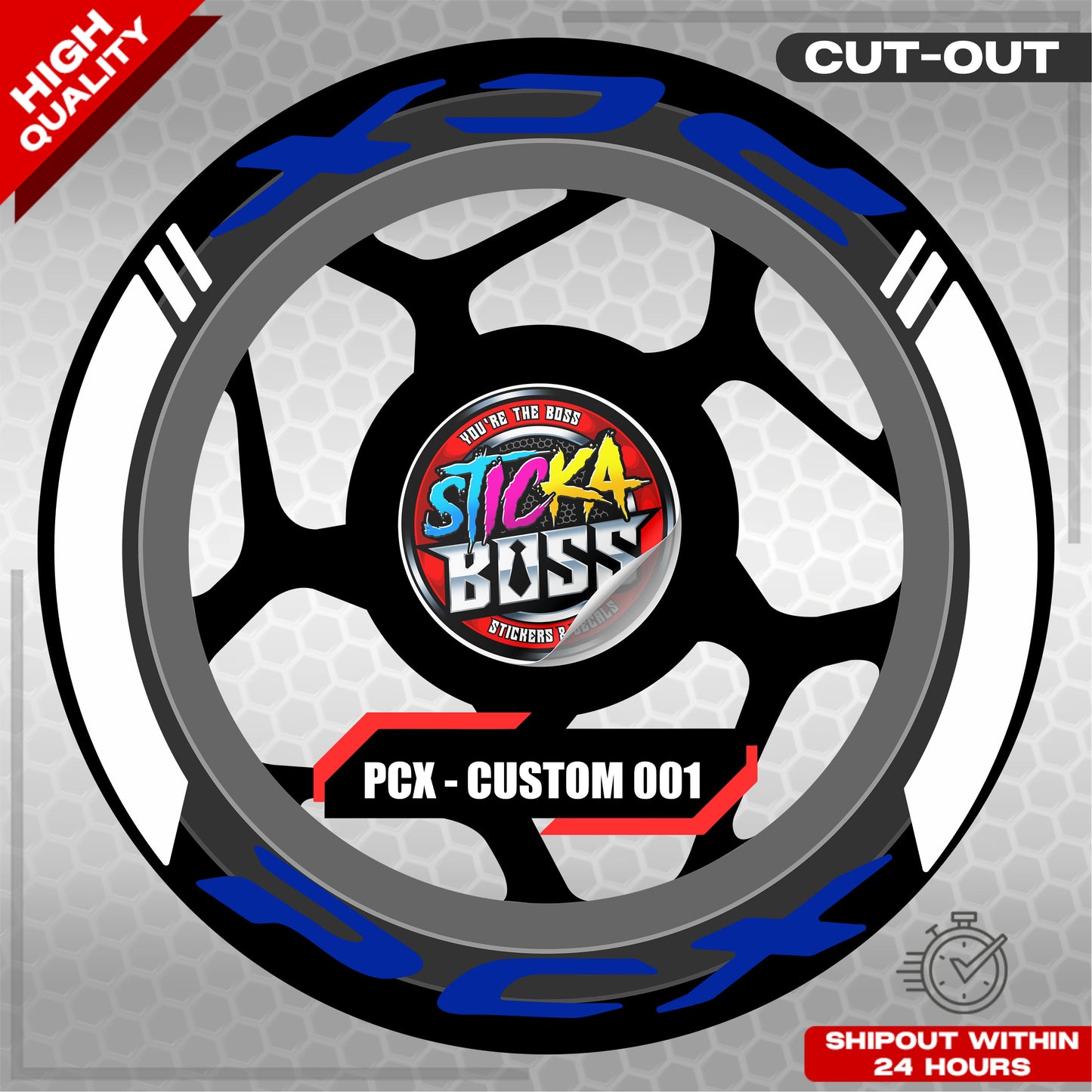 PCX 150 / 160 MAGS STICKER SET  ( 2 MAGS ) - CUSTOM 001 | VINYL WATERPROOF CUT-OUT DECALS