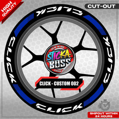 CLICK 125 / 150 / 160 MAGS STICKER SET  ( 2 MAGS ) - CUSTOM 002 | VINYL WATERPROOF CUT-OUT DECALS