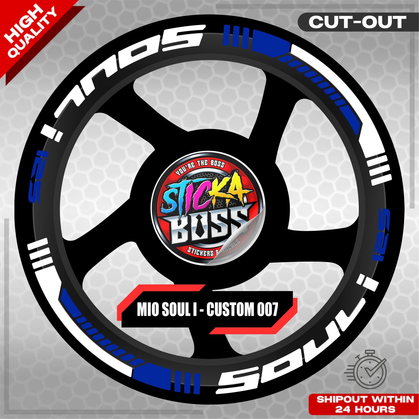 MIO SOUL I 125 MAG STICKER SET ( 2 MAGS ) - CUSTOM 007 | VINYL WATERPROOF CUT-OUT DECALS