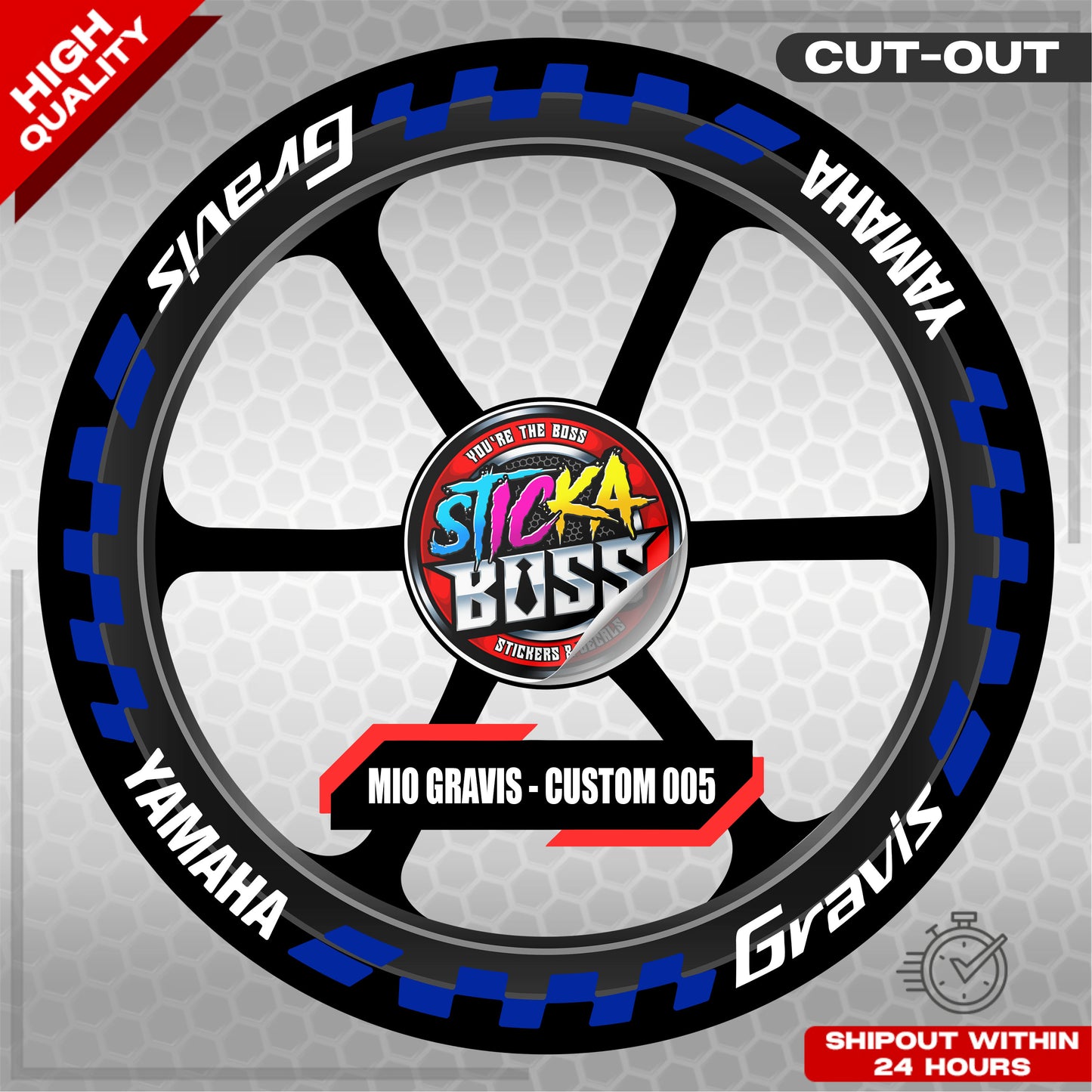 MIO GRAVIS MAG STICKER SET ( 2 MAGS ) - CUSTOM 005 | VINYL WATERPROOF CUT-OUT DECALS