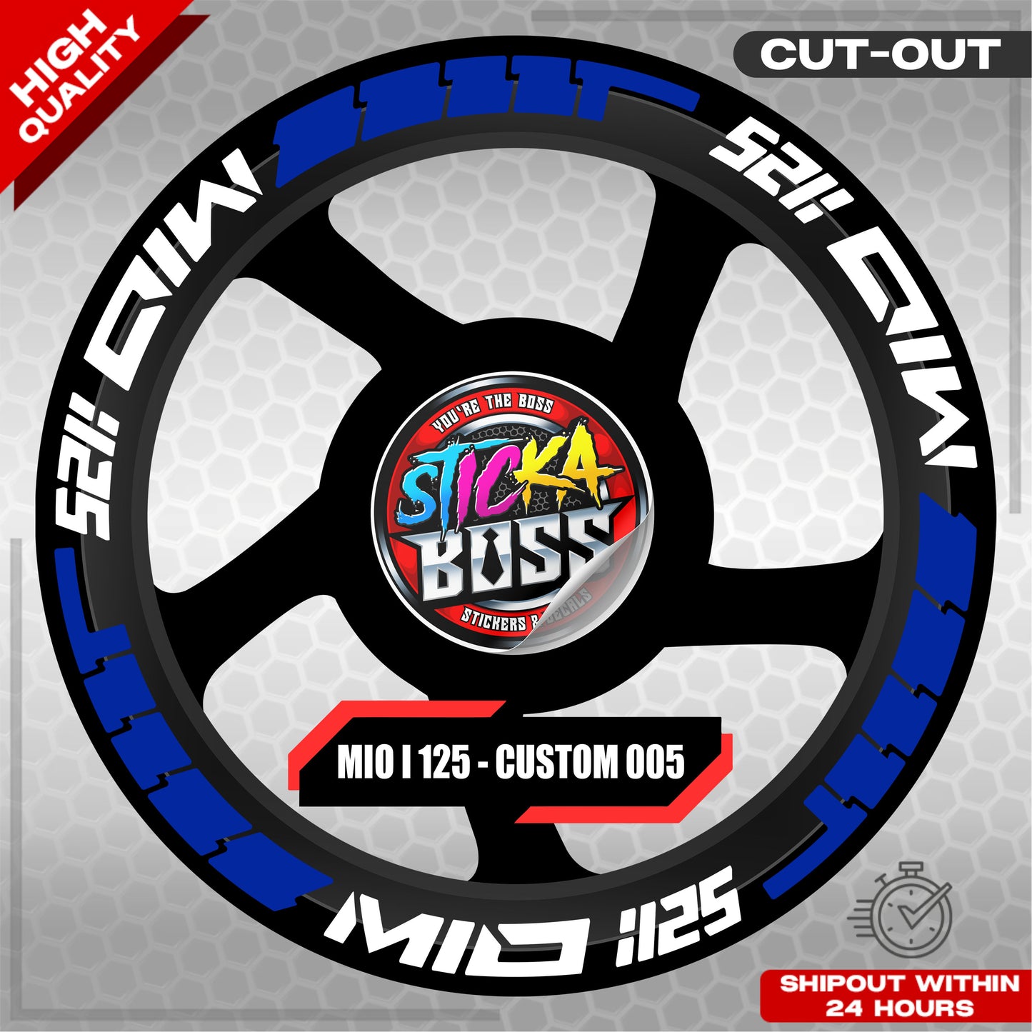 MIO I 125 MAG STICKER SET  ( 2 MAGS ) - CUSTOM 005 | VINYL WATERPROOF CUT-OUT DECALS