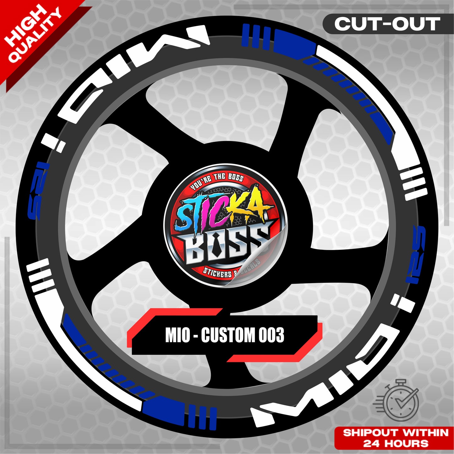 MIO I 125 MAG STICKER SET  ( 2 MAGS ) - CUSTOM 003 | VINYL WATERPROOF CUT-OUT DECALS