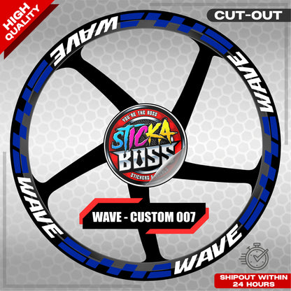 WAVE 110 / 125 MAG STICKER SET ( 2 MAGS ) - CUSTOM 007 | VINYL WATERPROOF CUT-OUT DECALS