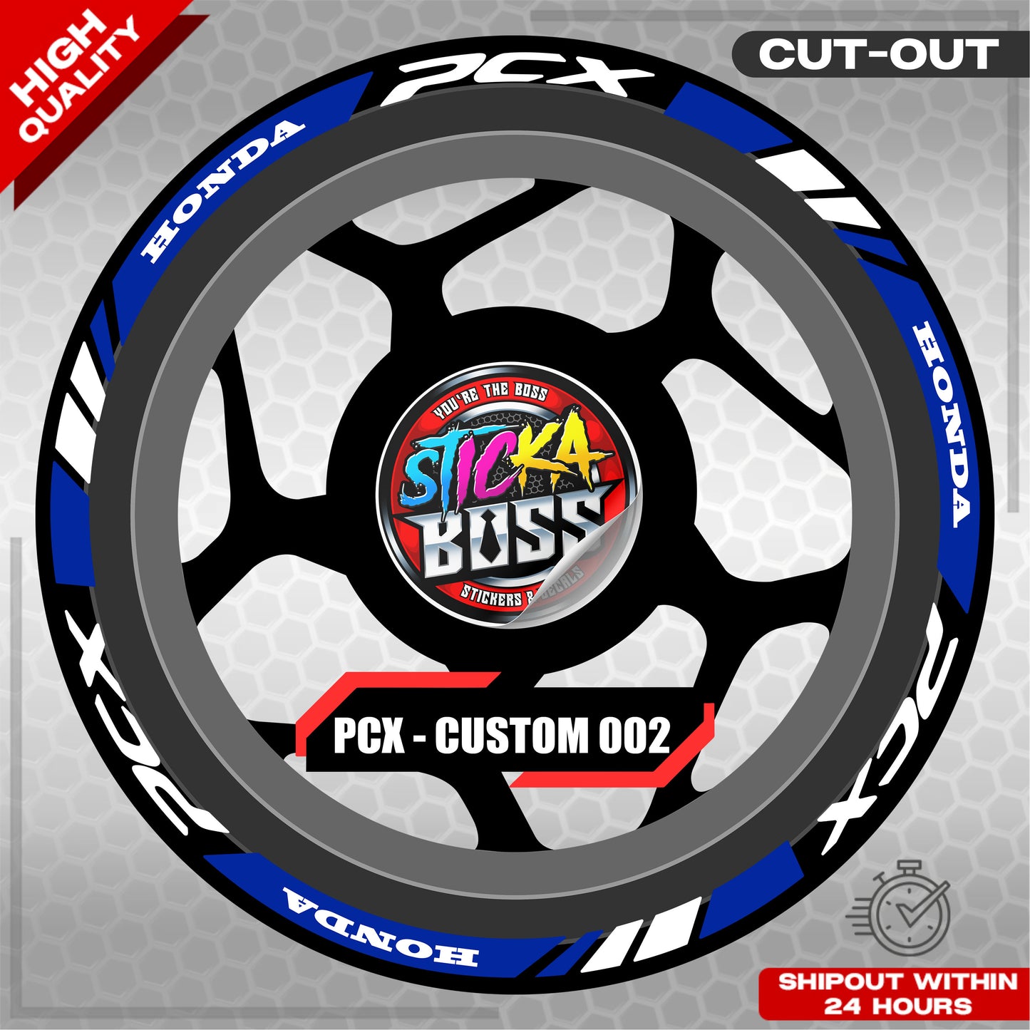 PCX 150 / 160 MAGS STICKER SET  ( 2 MAGS ) - CUSTOM 002 | VINYL WATERPROOF CUT-OUT DECALS