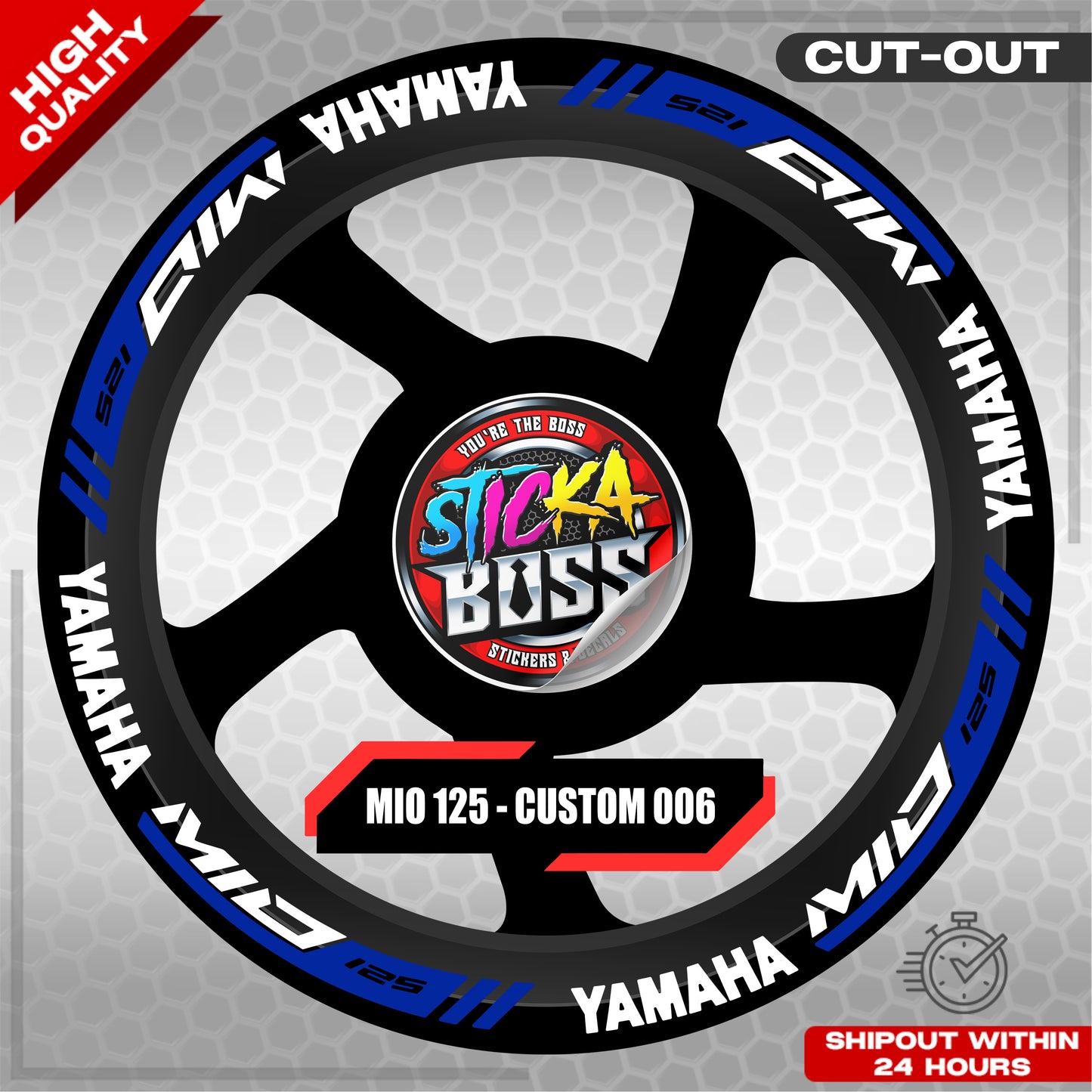MIO 125  MAG STICKER SET  ( 2 MAGS ) - CUSTOM 006 | VINYL WATERPROOF CUT-OUT DECALS