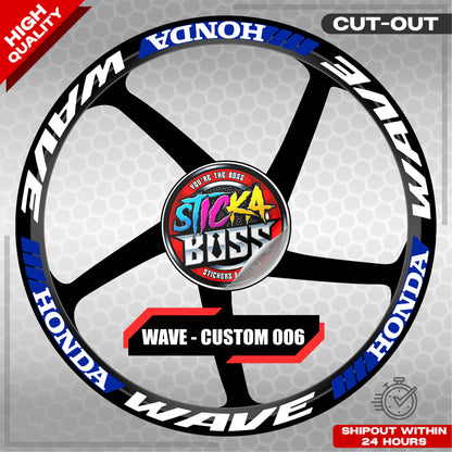 WAVE 110 / 125 MAG STICKER SET ( 2 MAGS ) - CUSTOM 006 | VINYL WATERPROOF CUT-OUT DECALS
