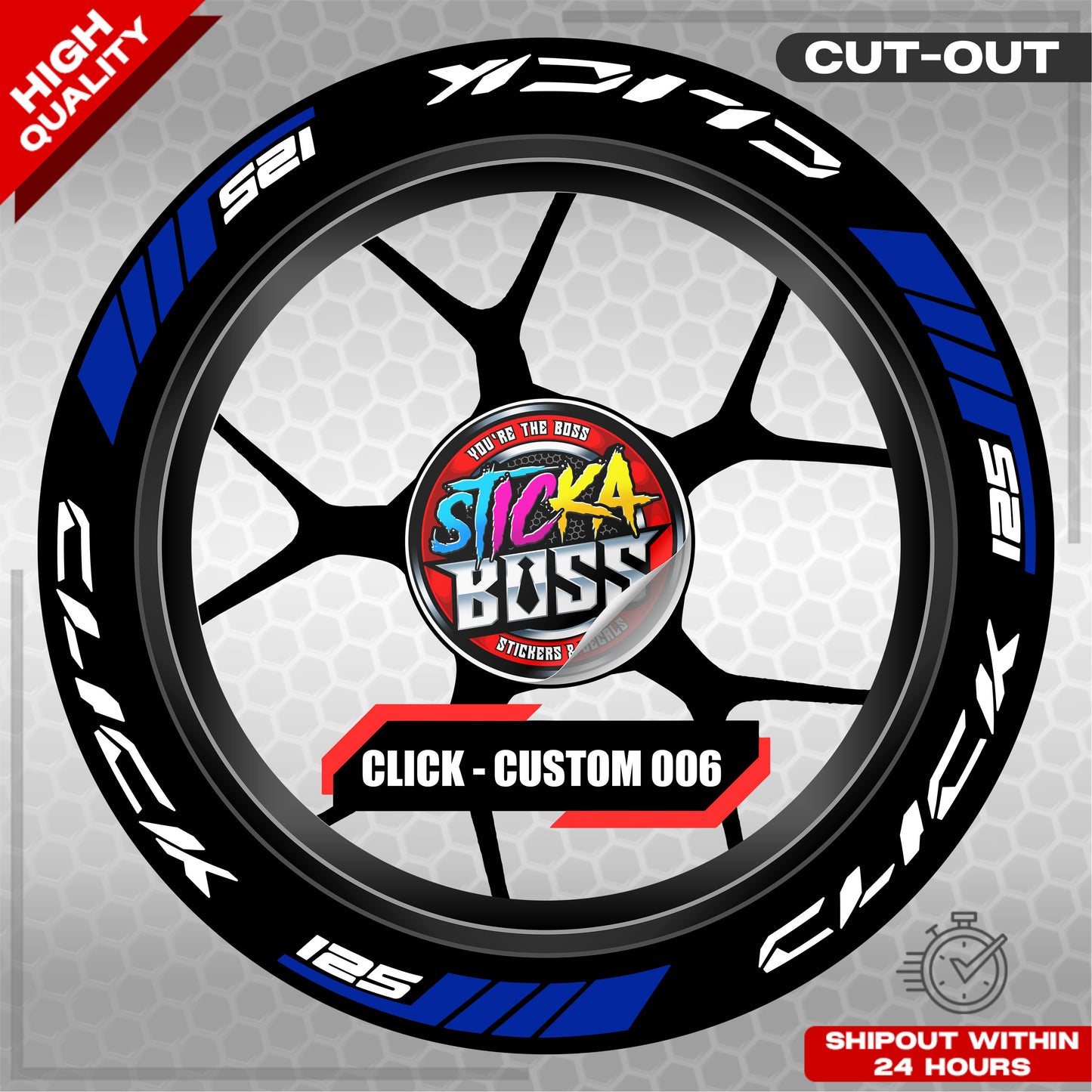 CLICK 125 MAG STICKER SET  ( 2 MAGS ) - CUSTOM 006 | VINYL WATERPROOF CUT-OUT DECALS